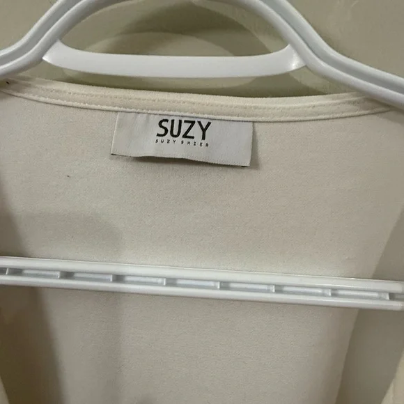 Suzy Shier Cream Open-Front Jacket - Picture 4 of 7